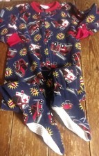 Firetruck Fire Truck boys footie footed sleeper fleece WARM Carters size 4 4t Pj