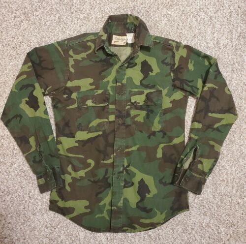 CABELAS Army Camouflage Cotton ButtonUp Shirt Size Men's Small eBay