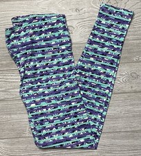 NEW Vintage LuLaRoe TC Leggings Mint Green Purple Geometric Stripes Tall Curvy