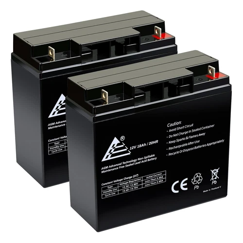 2 Pack 12V 18AH SLA Battery for Stanley PPRH5 450 Amp Power Station