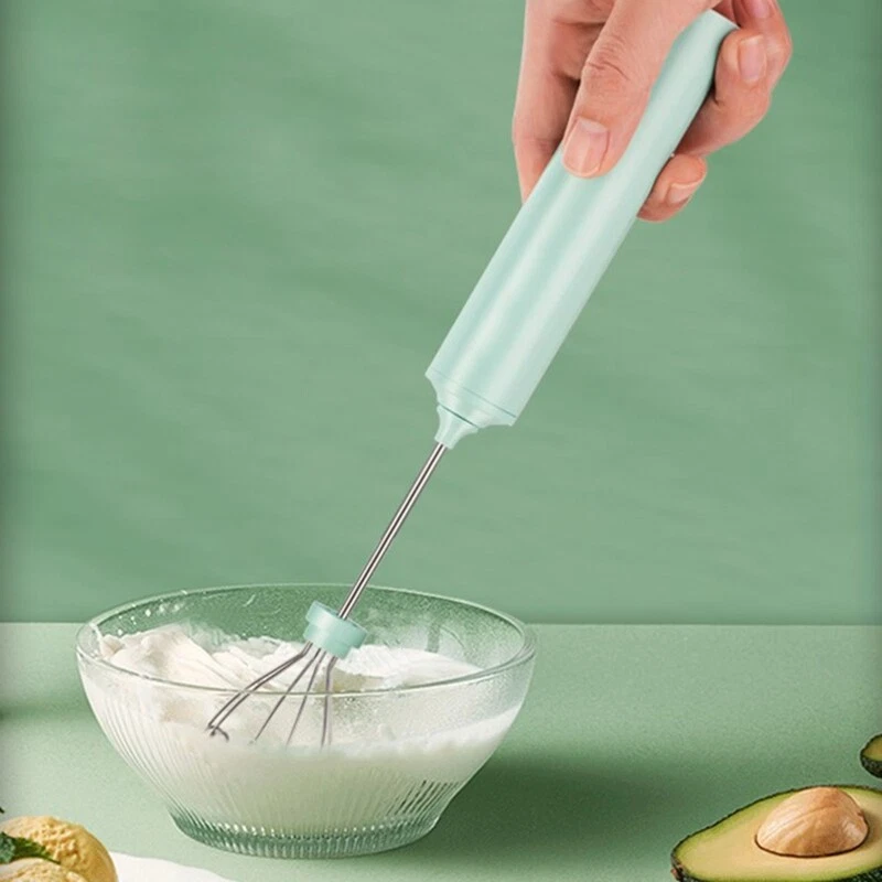Milk Frother Cordless Electric Beater Handheld for 2 Stirred Heads