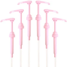 Pink Coffee Syrup Pump for 750 ml Bottles (Pack of 6) Fits Torani and more