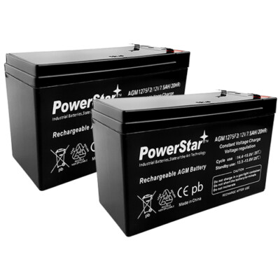 PowerStar 12V 7.2Ah Sealed Lead Acid OEM Replacement Battery of 2 PACK