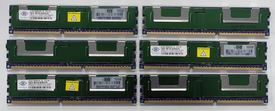 HP LOT 6x 4GB =24GB DDR3-1333MHz PC3-10600R 500203-061 500658-B21 501534-001 RAM - Image 2 of 4