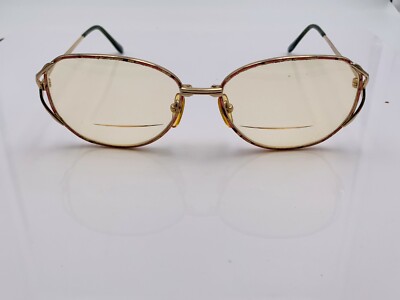 Vintage Luxottica 1502 Pink Gold Titanium Oval Sunglasses Italy