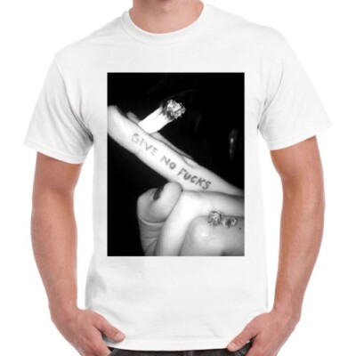 T-Shirt Give No F*cks Weed Attitude High Herren Damen Unisex cool Geschenk Retro 2445