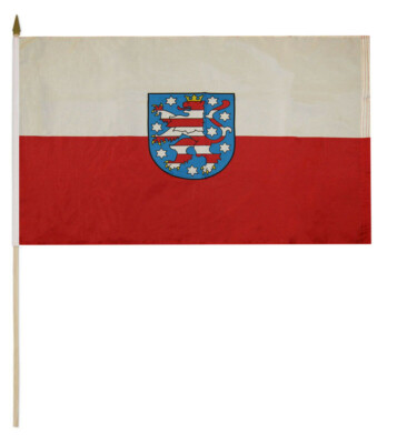Thuringen German State Thuringia 100D 12''x18'' Stick Flag 30'' Wood Staff