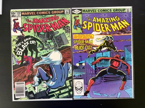 Amazing Spider-Man 226-227 Black Cat Newsstand VF lot of 2