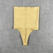 Women's Small Apricot High-Waist Tummy Control Body Shaper Thong Panty Shapewear