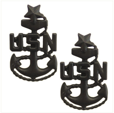 Vanguard NAVY COLLAR DEVICE: E-8 CORPSMAN OR SEABEE SMALL (Black) (Pair)