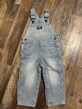 OSHKosh B'gosh Vestbak Striped Denim Overalls Size 24 Months Blue White Railroad