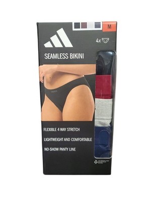 Women's Adidas 4 Pack Stretch Seamless Bikini Underwear Size M NIB 