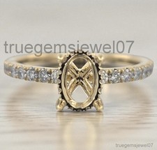 7x9mm Oval Cut Ring Semi-mount Ring Sterling Silver Ring Anniversary Gift