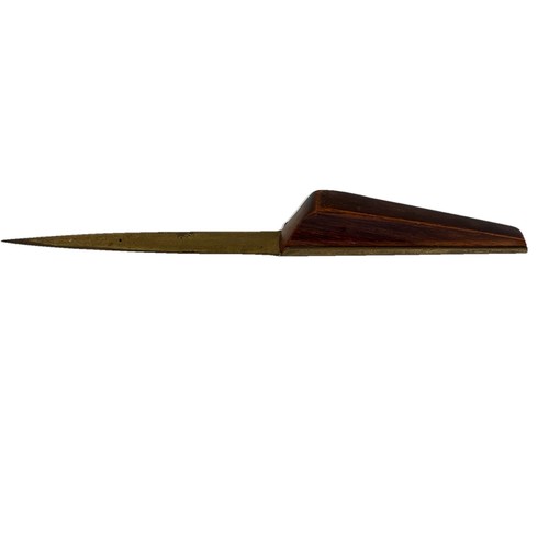 Vintage Letter Opener Brass & Walnut Wood Mid Century Modern MCM 8.25"