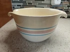 Vtg McCoy #129 Mixing Batter Bowl Spout 2 Qt Pink Blue Stripe Country Farmhouse