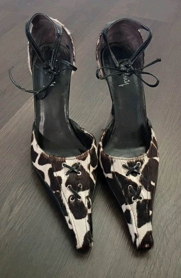 Luichiny Women's Cowhide Point Toe Heels Show Sz 10 Fur Pump Y2K Brazil - Image 2 of 4