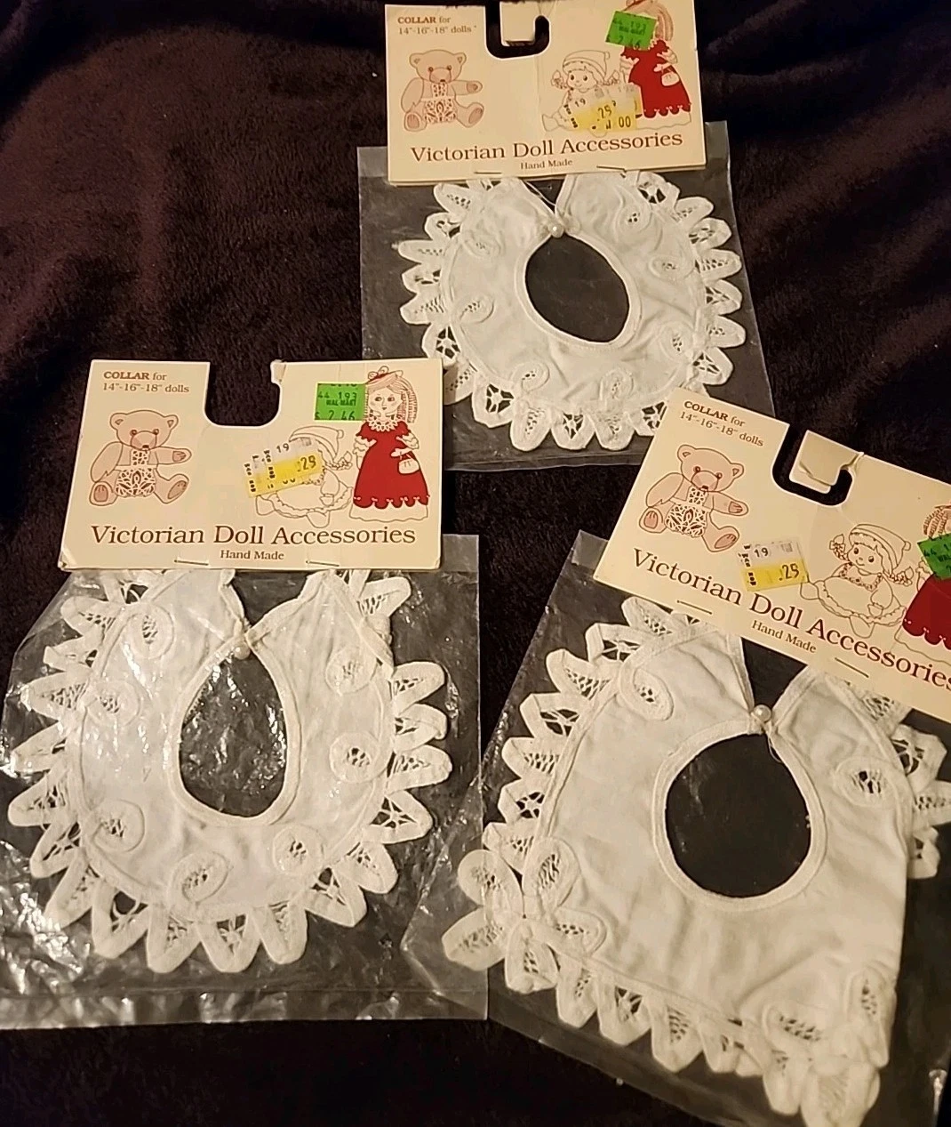 VETEMENTS 3 NUOVE bambole Annie's collare vittoriano accessori fatti a mano bianche ornate fantasia vintage