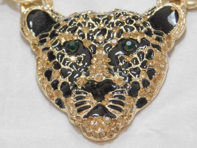 Natasha Leopard Head Statement Necklace Show Stop… - image 3