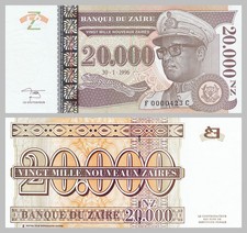 Zaire 20000 Nouveaux Zaires 1996 p73 unz.