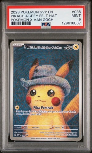 2023 POKEMON SVP EN-SV BLACK STAR PROMO #085 PIKACHU WITH GREY FELT HAT PSA 9