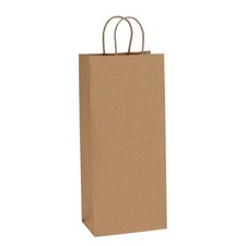 50 Pcs Kraft Paper Bags Wine Gift Bags with Handles for Wine Retail Party Favor