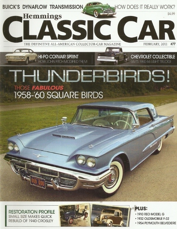 Hemmings Classic Car 2011 Feb - Square T'birds, Fitch Corvair Sprit, Playboy
