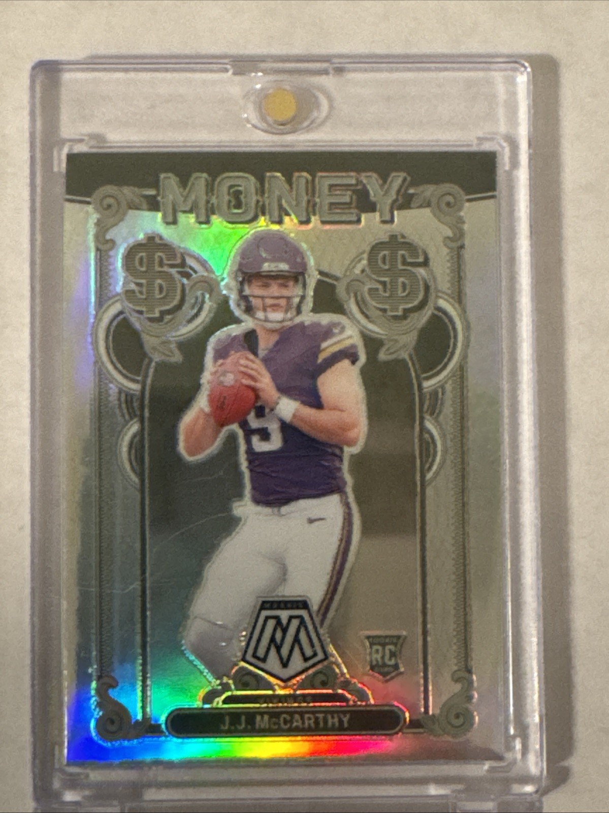 JJ McCarthy 2024 Panini Mosaic Money CASE HIT SSP RC #1 Minnesota Vikings Rookie