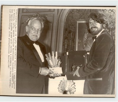 MONACO Prince RAINIER & Italian Mountaineer REINHOLD MESSNER 1987 Press Photo