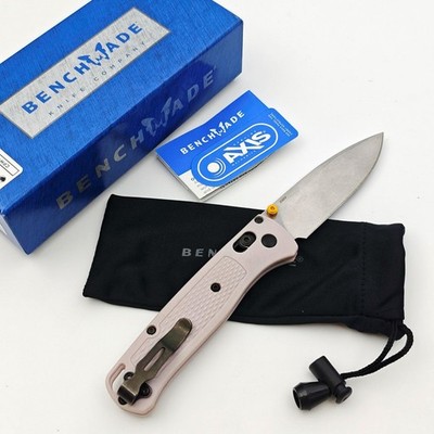 Benchmade 535-Custom Bugout White Grivory Handle AXIS Lock Drop Folding Knife