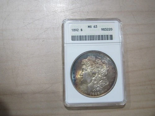 1892 $1 Morgan Silver Dollar Coin PCGS MS63