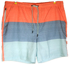 Eddie Bauer Volley Swim Trunks Mens XXL Shorts Drawstring Lined Blue Orange