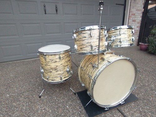 Vintage Pearl President Drum Kit White Tiger Eye Finish 1960s Japan Made Set!