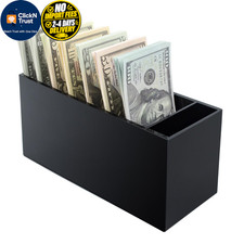 Money Organizer for Cash with 8 0.4 inches (Depth, Width, Height), Black