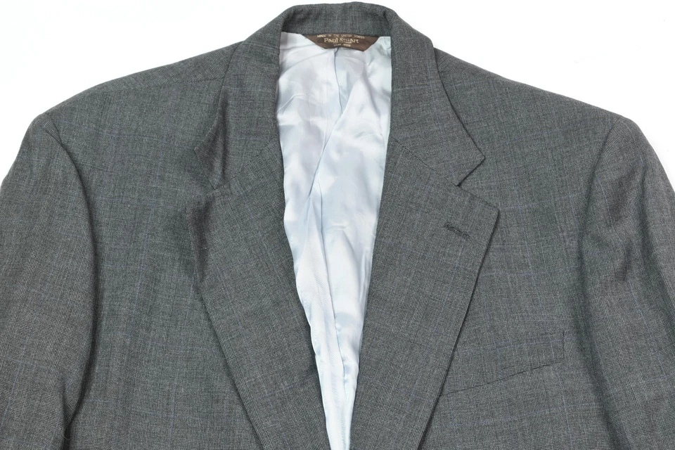 Paul Stuart WESTGATE Suit Mens 43L Dark Gray Blue Wool Two-Button Classic - Image 3 of 4