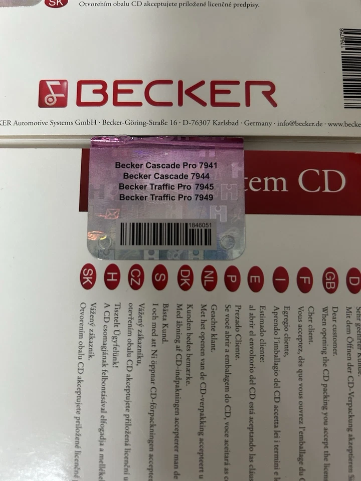 Becker System Sowtware CD 3.7 Europe Cascode/Traffic Pro - Bild 3 von 4