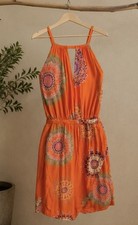 Anthropologie Floreat Livia Halter Dress, Size 00, Orange Mandala Print Mini