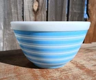 VINTAGE Pyrex 401 Blue Stripe Ring Mixing Bowl Glass 1 1/2 Pt USA