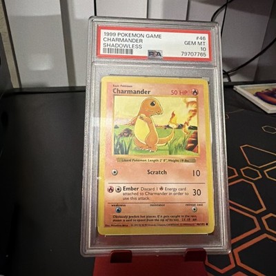1999 Pokemon Game Charmander #46 Shadowless PSA 10