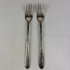 Vintage International Silver Holmes & Edward's FIRST LADY Grille Forks Set Of 2