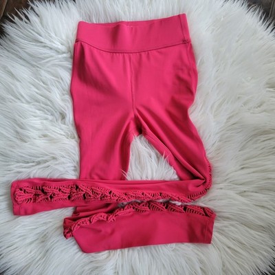 Carbon38 Tanjung Sayang Leggings Macrame Inset Hibiscus Pink Women Small