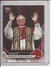 POPE LEO XIV 1st American Pope 2025 Topps Now Card #POPE-1, Print Run-133,535