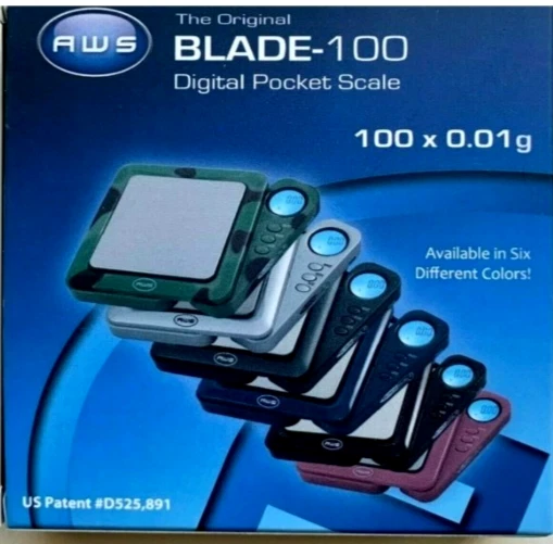 AWS Blade-100-Black Digital Pocket Scale, 100 x 0.01g, Retractable Display