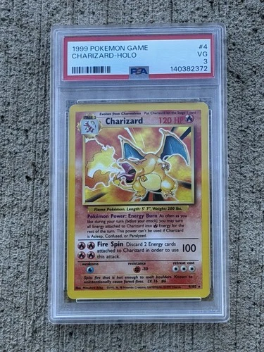 Pokémon TCG Charizard Base Set 4/102 Holo Rare 120 HP PSA 3 1999 English