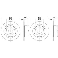2x HELLA PAGID BREMSSCHEIBEN Ø280mm HINTEN passend für BMW 1 2 I3 X1 X2 MINI 557