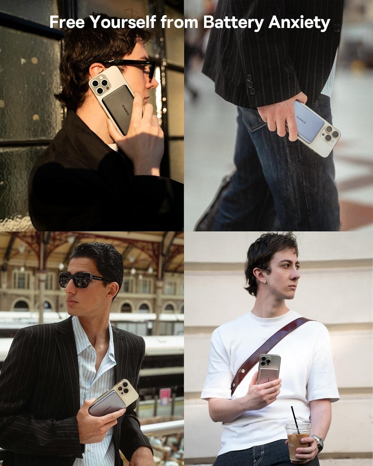 Baseus Picogo Power Bank, 0.3" Ultra Slim 5000mAh MagSafe Portable Charger, Card