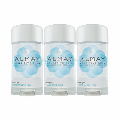 3 Pack Almay Anti-Perspirant & Deodorant Sensitive Skin Clear 2.25 Oz Fast Ship