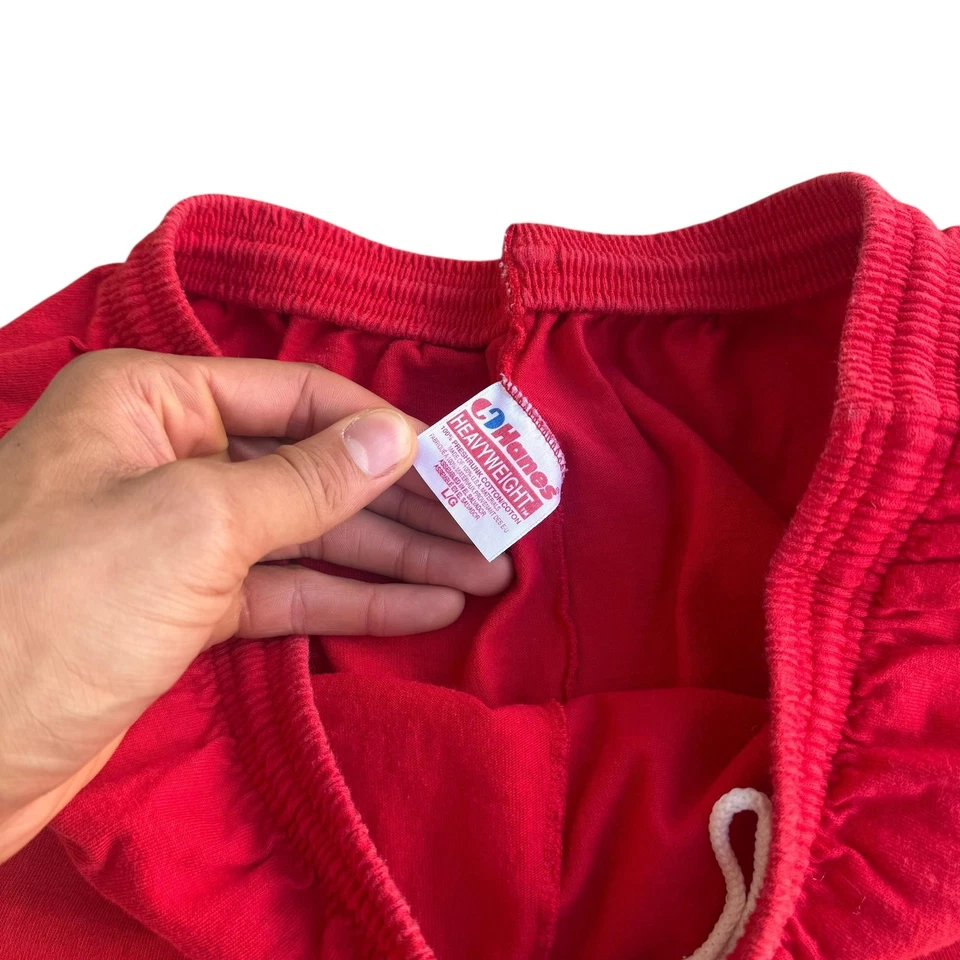 Pantalones Cortos De Colección Años 90 Chicago Blackhawks Para Hombre Grandes Rojos NHL Hockey Sudor Polar Foto 3 de 4