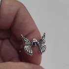 Silver Tone Stainless Steel Butterfly Cocktail Ring Size 7 Black Round Onyx — photo 6