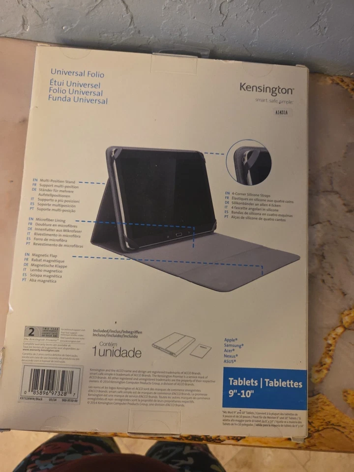 Kensington BLACK Universal Folio For 9"-10" Tablet Multiposition Magnetic Smart - Image 2 of 2
