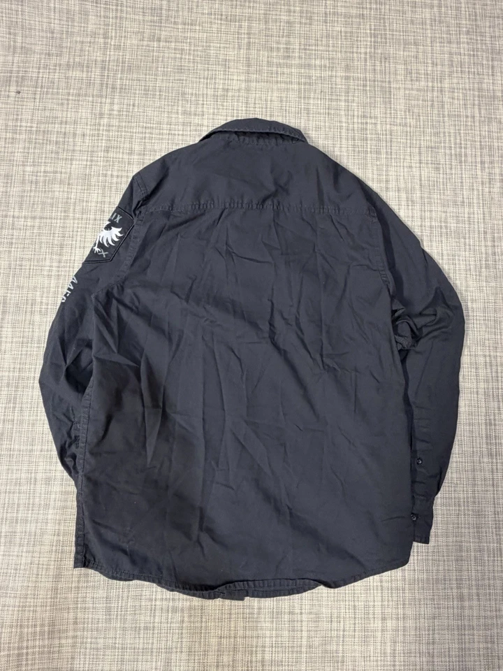 Camisa masculina manga longa vintage Y2K emo preta hélice tamanho grande grunge punk - Imagem 2 de 4